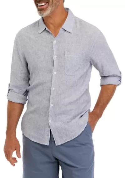 Men's Long Sleeve Oxford Striped Shirt