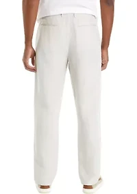 Flat Front Linen Pants