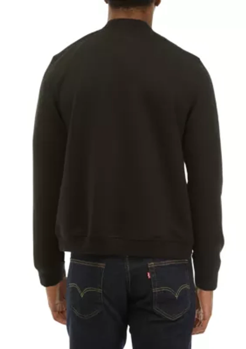 Men's Knit Bomber Jacket with Inside Trim