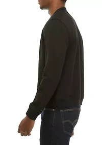 Men's Knit Bomber Jacket with Inside Trim