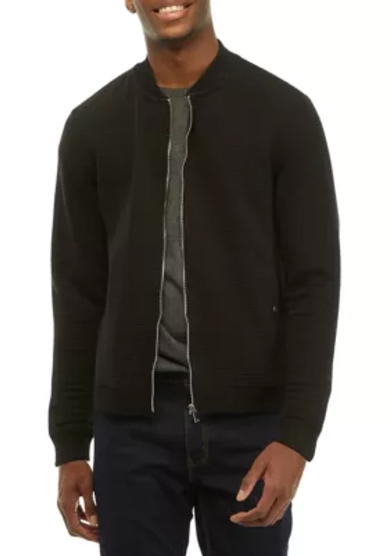 Men's Knit Scuba Ottoman Jacket with Zipper