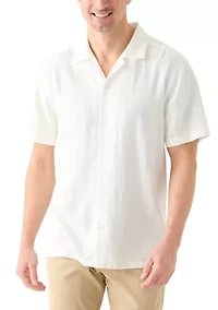 Men's Solid Linen Camp Shirt