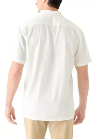 Men's Solid Linen Camp Shirt