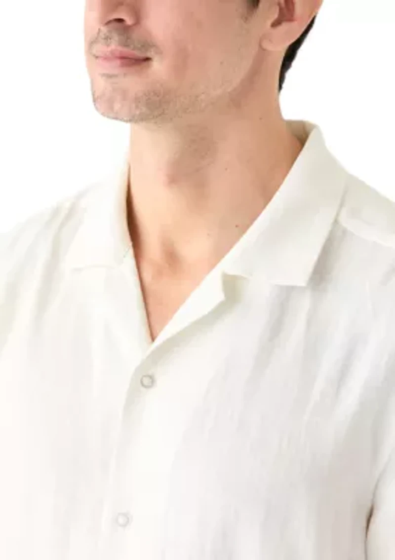 Men's Solid Linen Camp Shirt