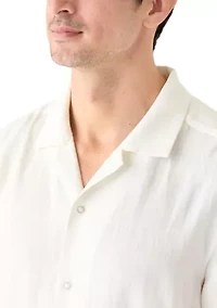 Men's Solid Linen Camp Shirt