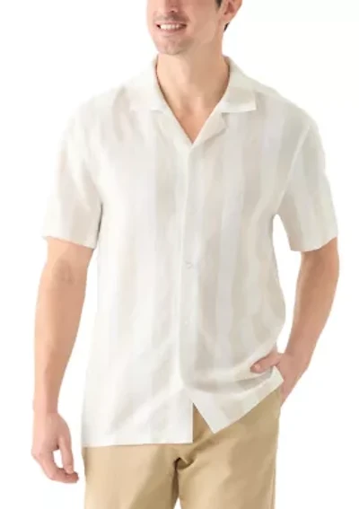 Men's Striped Linen Camp Shirt