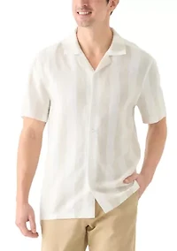 Men's Striped Linen Camp Shirt