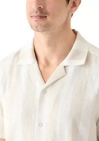 Men's Striped Linen Camp Shirt