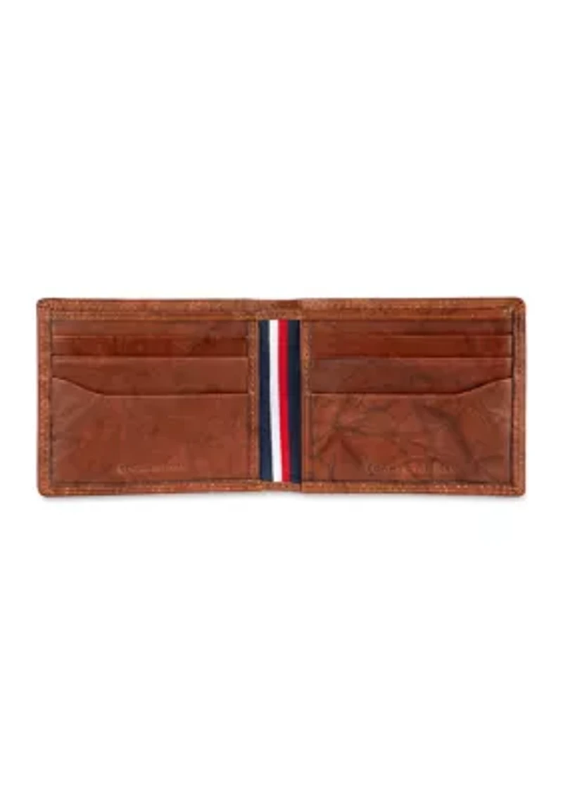 Crunch Leather Slimfold Wallet with Enamel Flag