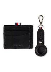 Card Case Wallet with Airtag Key Fob Pocket