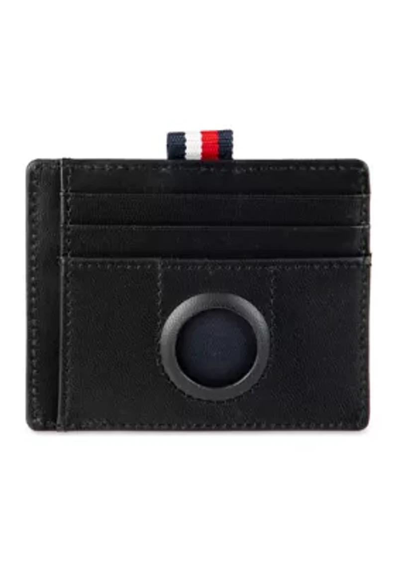 Card Case Wallet with Airtag Key Fob Pocket