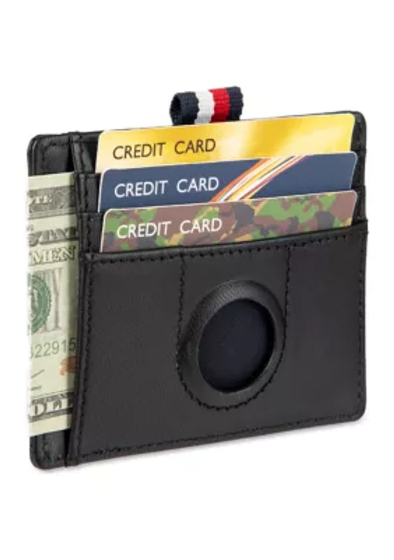 Card Case Wallet with Airtag Key Fob Pocket