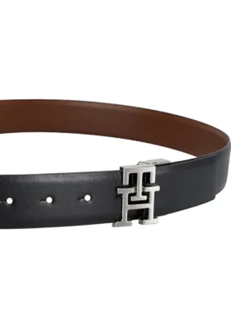 Reversible Leather Belt Strap with 2 Interchangeable Buckles Boxed Set