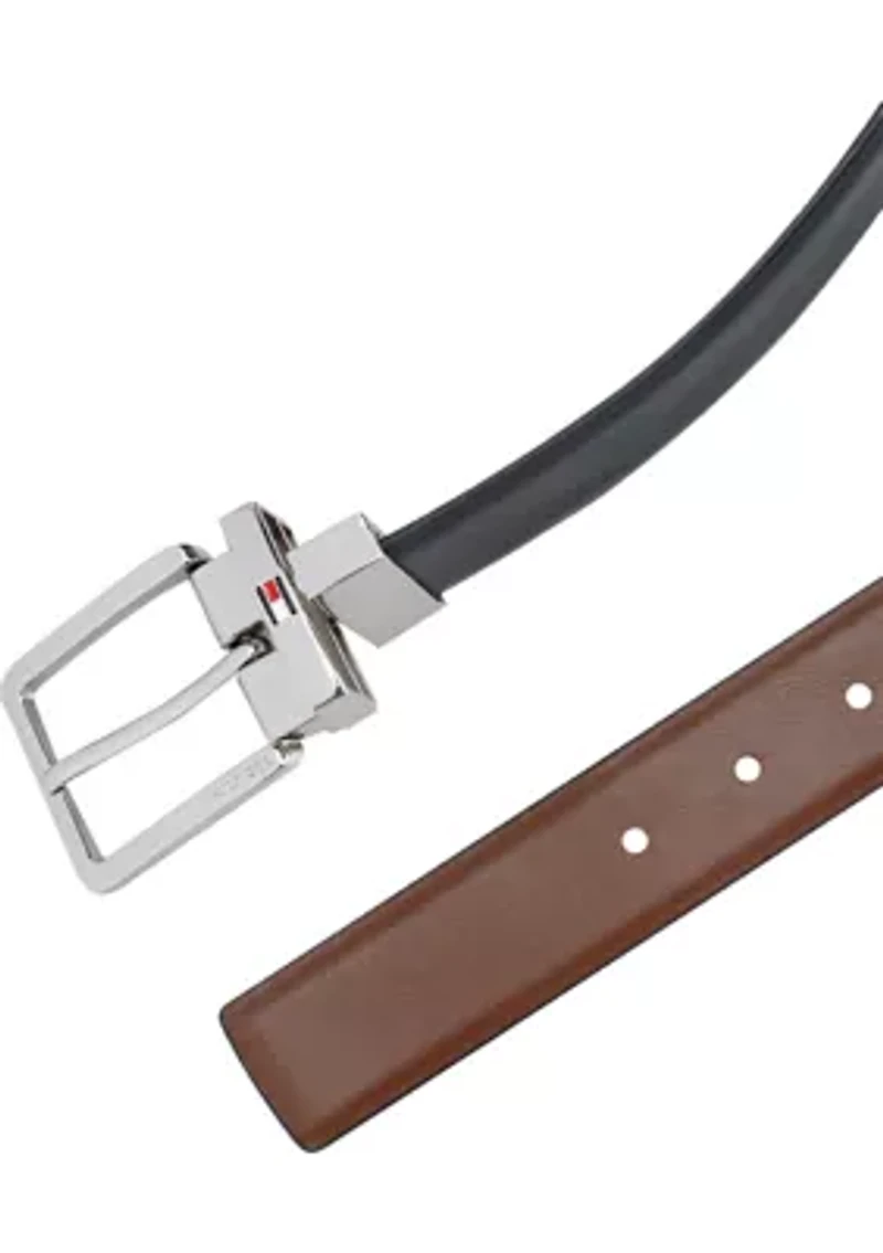 Reversible Leather Belt Strap with 2 Interchangeable Buckles Boxed Set
