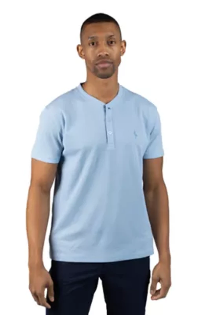 Crew Neck Henley T-Shirt