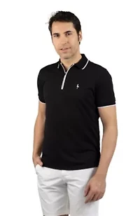 Quarter Zip Fine Pique Polo