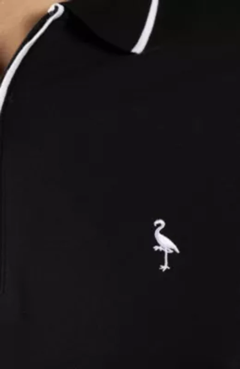 Quarter Zip Fine Pique Polo