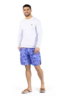 Brushstroke Printed Swim Shorts