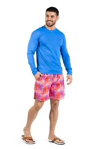 Leaves Printed Swim Shorts