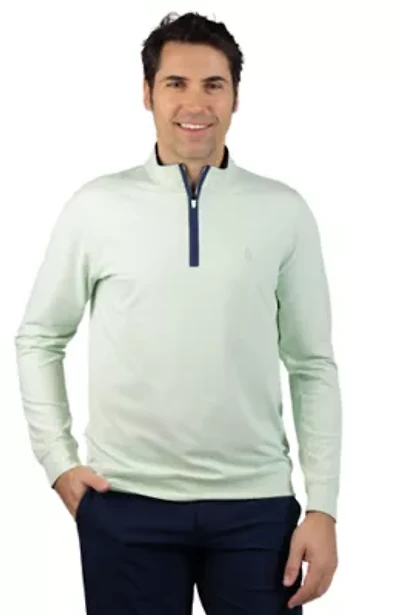Micro Grid Textured Performance Quarter Zip