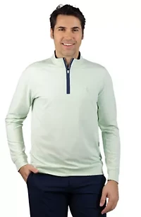 Micro Grid Textured Performance Quarter Zip