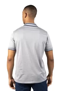Quarter Zip Mesh Performance Polo with Stripe Tipping