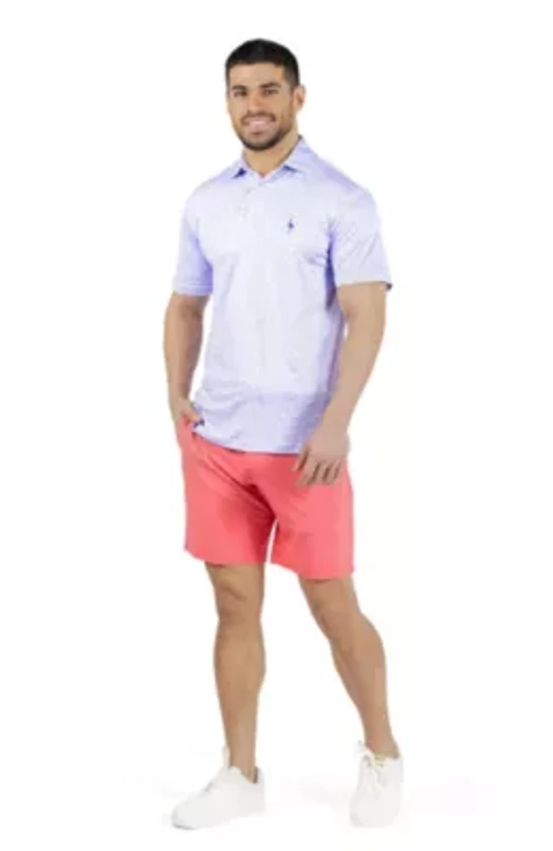 Abstract Maze Printed Performance Polo