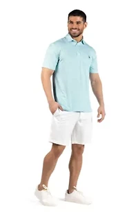 Micro Geo Floral Printed Performance Polo