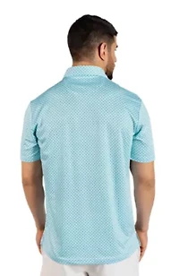 Micro Geo Floral Printed Performance Polo