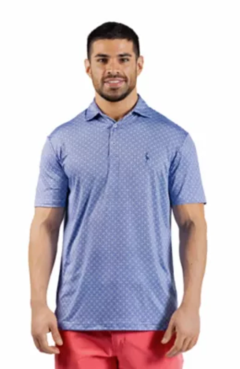 Geo Floral Printed Performance Polo