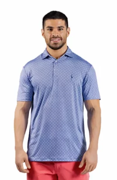 Geo Floral Printed Performance Polo