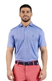 Geo Floral Printed Performance Polo