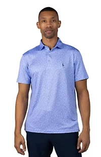 Summer Floral Printed Performance Polo