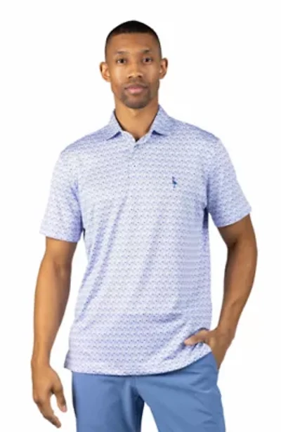 Floral Chain Printed Performance Polo