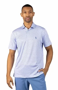 Floral Chain Printed Performance Polo