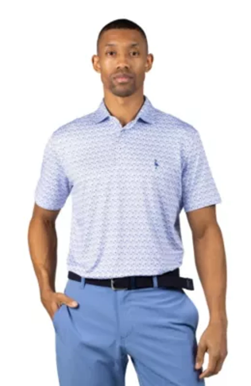 Floral Chain Printed Performance Polo