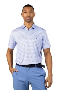 Floral Chain Printed Performance Polo