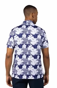 Tropical Stripe Floral Printed Performance Polo