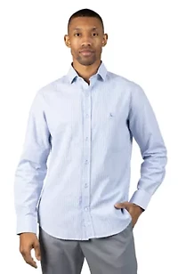 Yarn Dyed Linen Stripe Long Sleeve Shirt