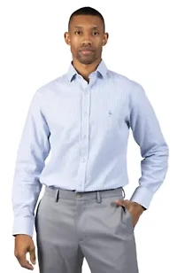 Yarn Dyed Linen Stripe Long Sleeve Shirt