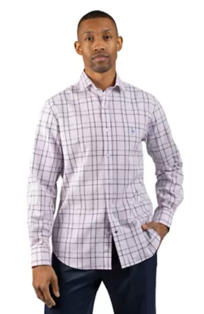 Yarn Dyed Linen Large Check Long Sleeve Shirt