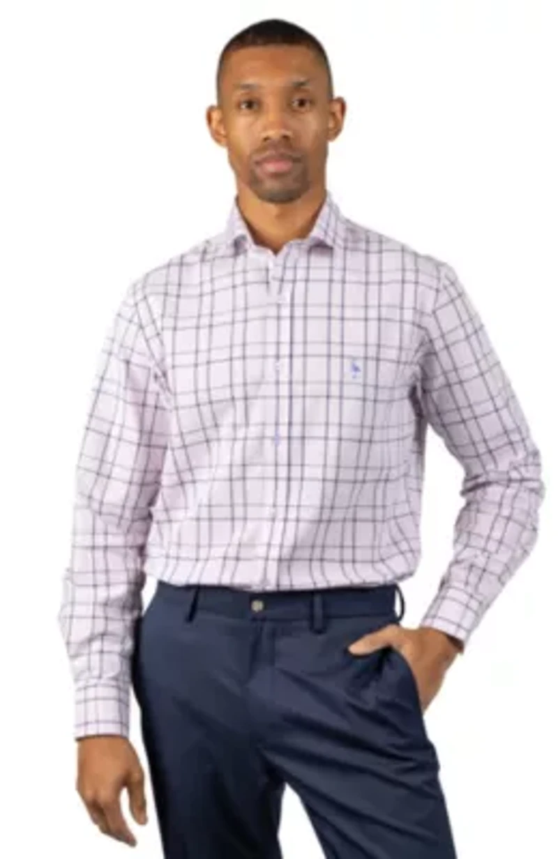 Yarn Dyed Linen Large Check Long Sleeve Shirt