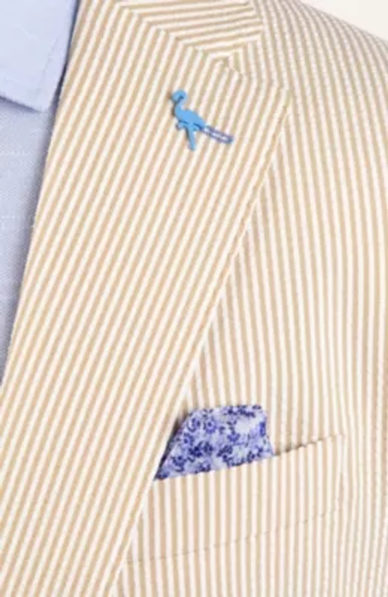 Textured Stripe Seersucker Sport Coat