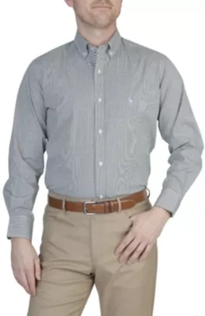 Mini Gingham Cotton Stretch Long Sleeve Shirt