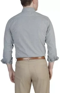 Mini Gingham Cotton Stretch Long Sleeve Shirt