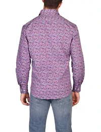 Crimson Floral Long Sleeve Shirt