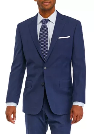 Men's Plaid Wool Stretch Classic Fit Suit Jacket