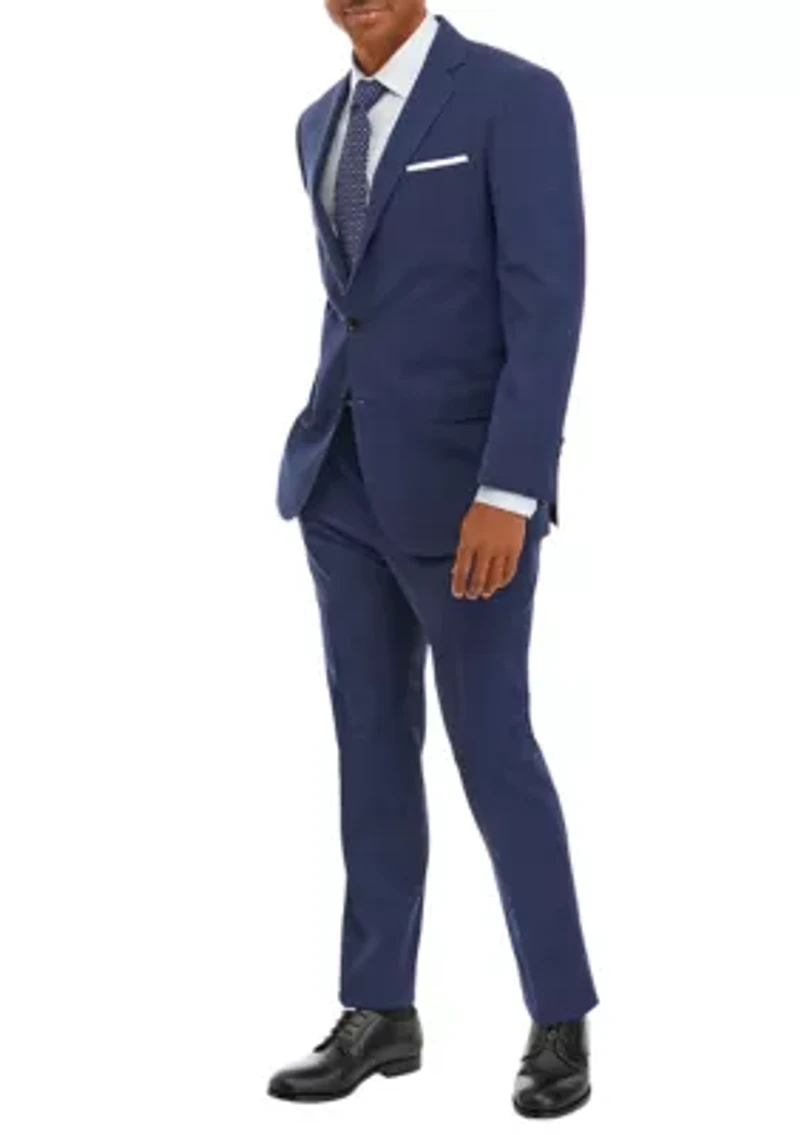 Men's Plaid Wool Stretch Classic Fit Suit Jacket