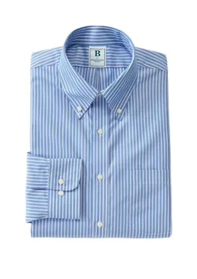 Men's Regular Fit Non-Iron Stripe Dress Shirt