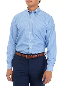 Men's Regular Fit Non-Iron Stripe Dress Shirt